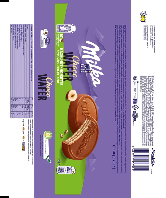 Milka Schokoladen Wafer Haselnuss