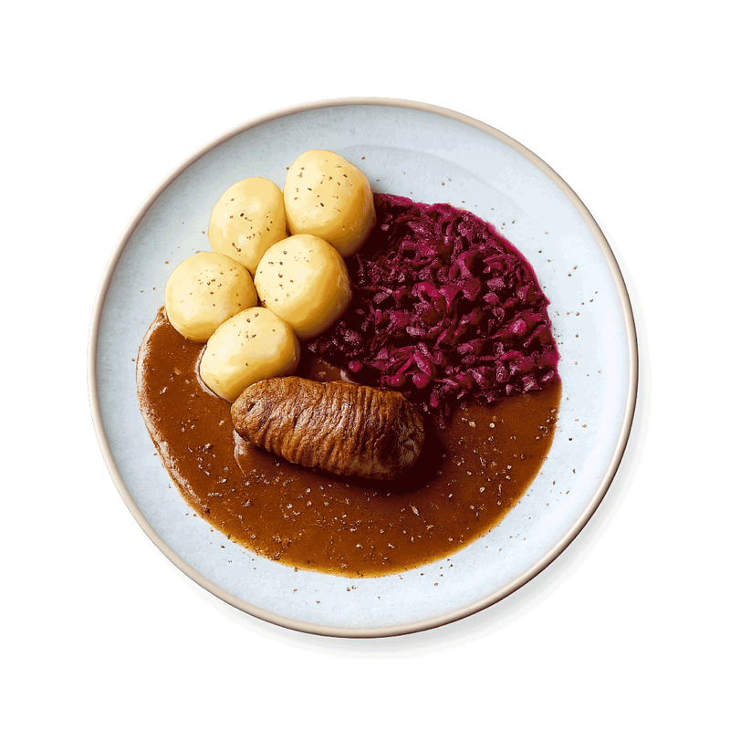 Freshfoodz Beef Roll with Cranberry Red Cabbage and Buttered Potatoes
