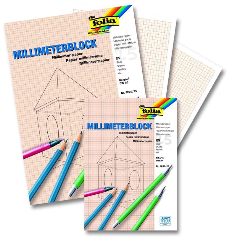 folia Millimeterblock 80g/m² DIN A4 25 Blatt