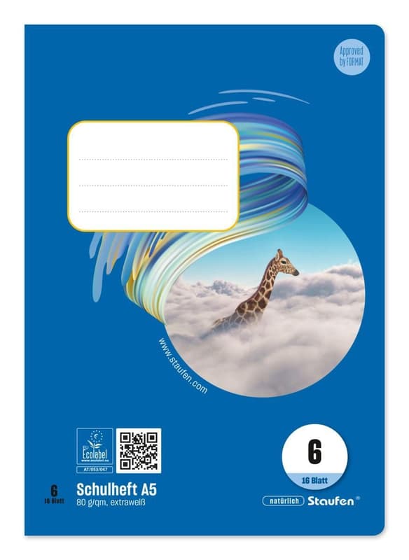 Staufen excercise book Style 16 pages DIN A5 lineation 6 blank
