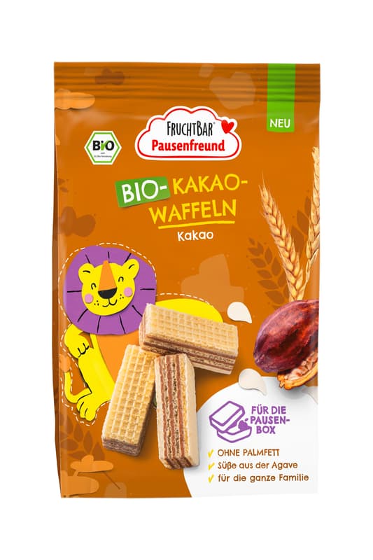 FruchtBar Pausenfreund Bio-Kakao-Waffeln-Kakao