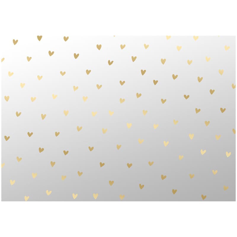 Geschenkfolie 2,5mx70cm "Transparentfolie Herzilein gold"