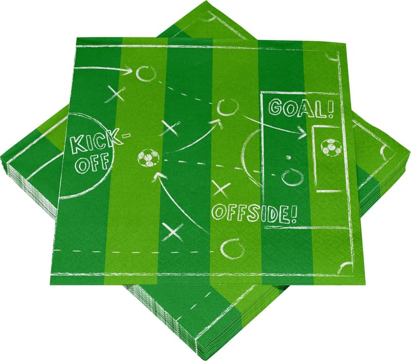 Servietten Fußballmotiv 3-lagig grün 33x33cm