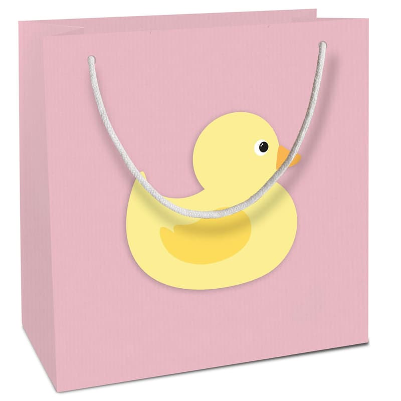 Tasche 18x21x8cm "Kraftpapier rosa, Baby"