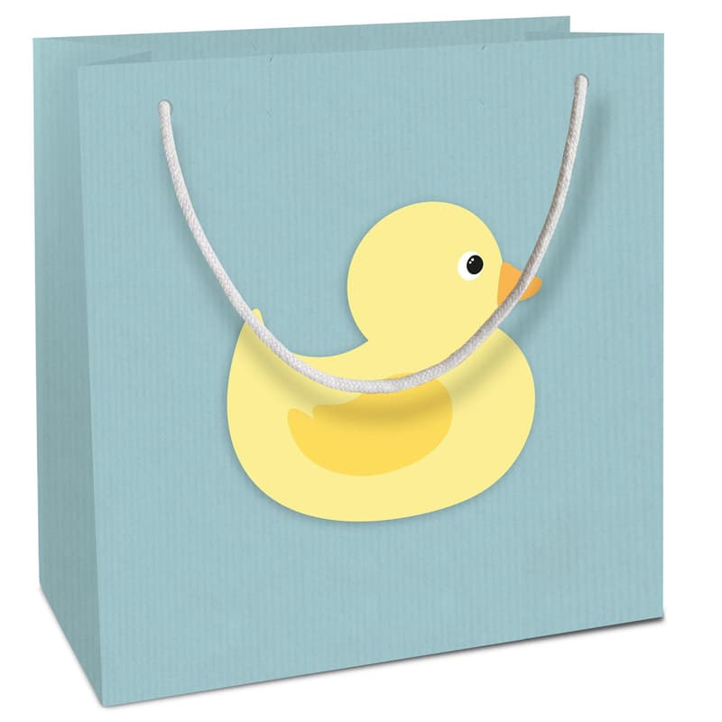 Tasche 18x21x8cm "Kraftpapier hellblau, Baby"