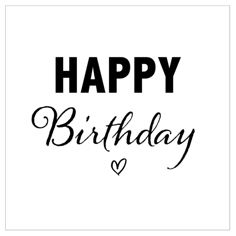 Napkin 33x33 cm "Birthday Black+White"