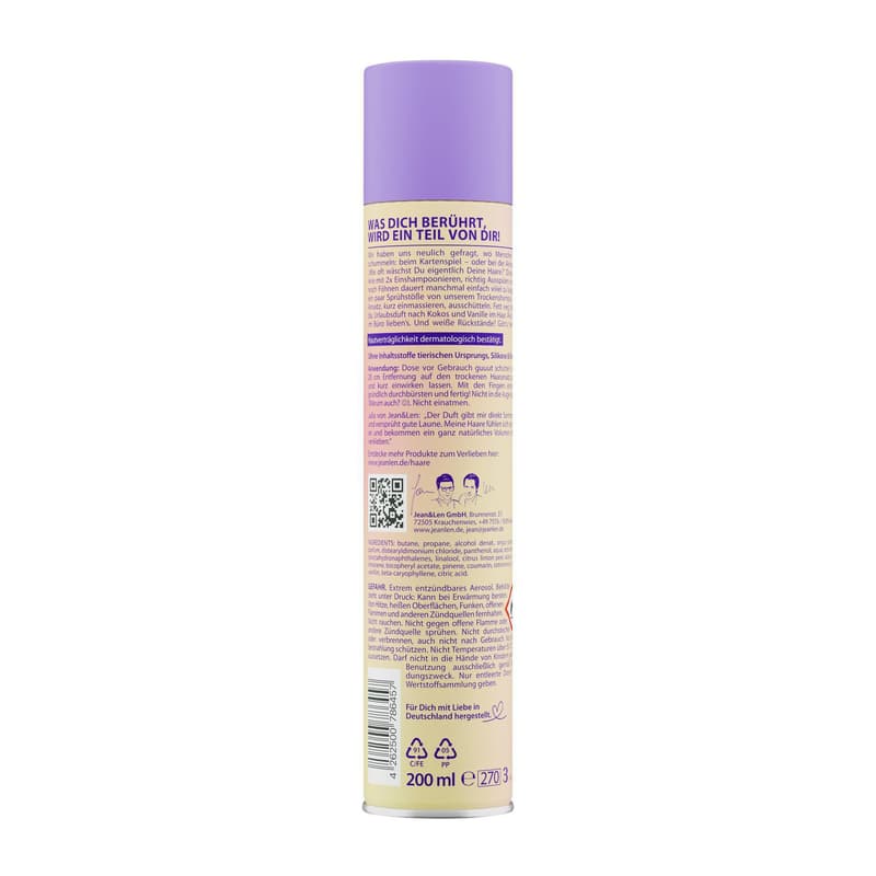 Jean&Len Dry Shampoo “You're My Coco Vanilla”