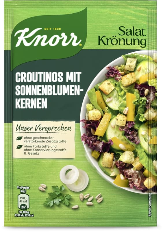 Knorr Salatkrönung Croutinos mit Sonnenblumenkernen