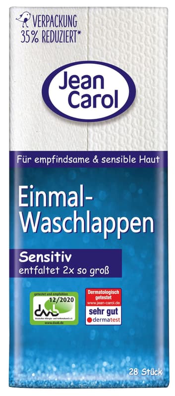 Jean Carol® Einmal-Waschlappen, Sensitiv