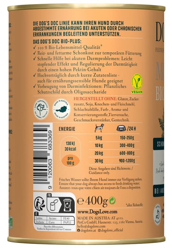 DOG'S LOVE DOC Morosche ORGANIC Carrot Soup