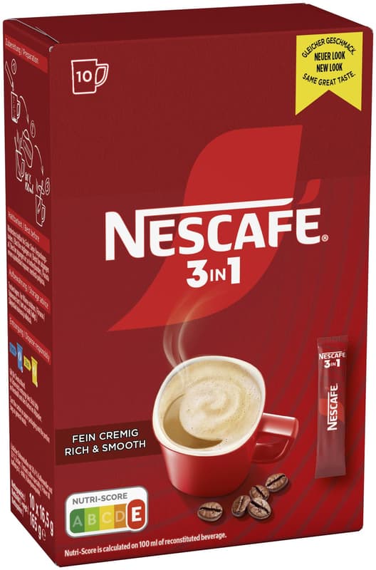 Nescafé 3 in 1 Coffee, Creamer & Sugar 10 Sticks