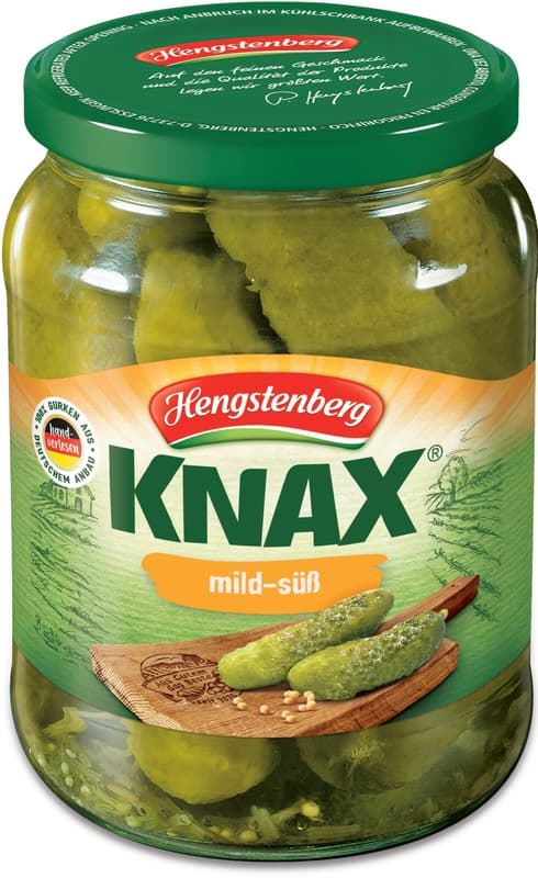Hengstenberg Knax gherkins mild-sweet