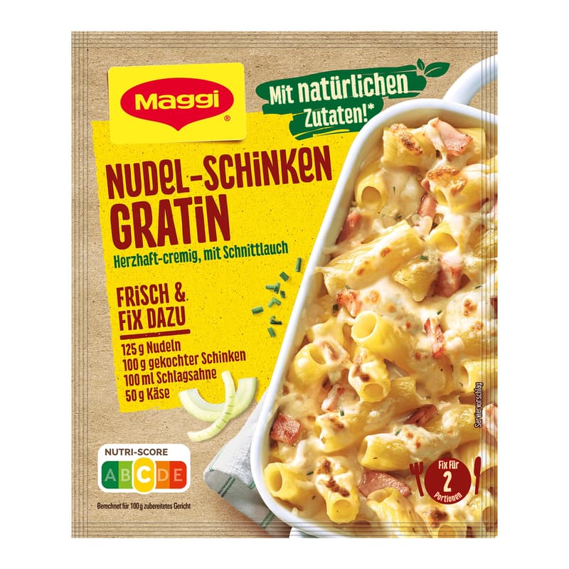 Maggi Fix für Nudel-Schinken Gratin