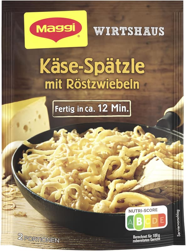 Maggi Wirtshaus Käse-Spätzle mit Röstzwiebeln