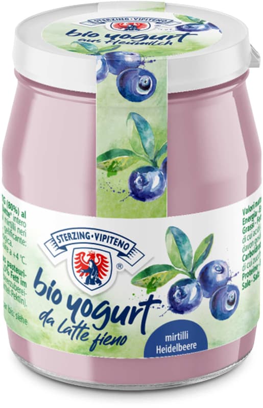 Sterzing BIO Joghurt aus Heumilch Heidelbeer im Glas