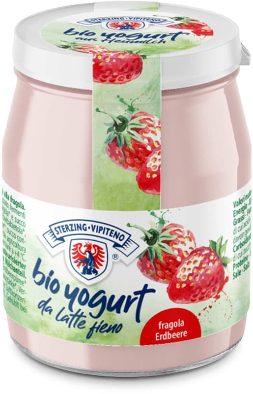 Sterzing BIO Joghurt Erdbeer aus Heumilch im Glas