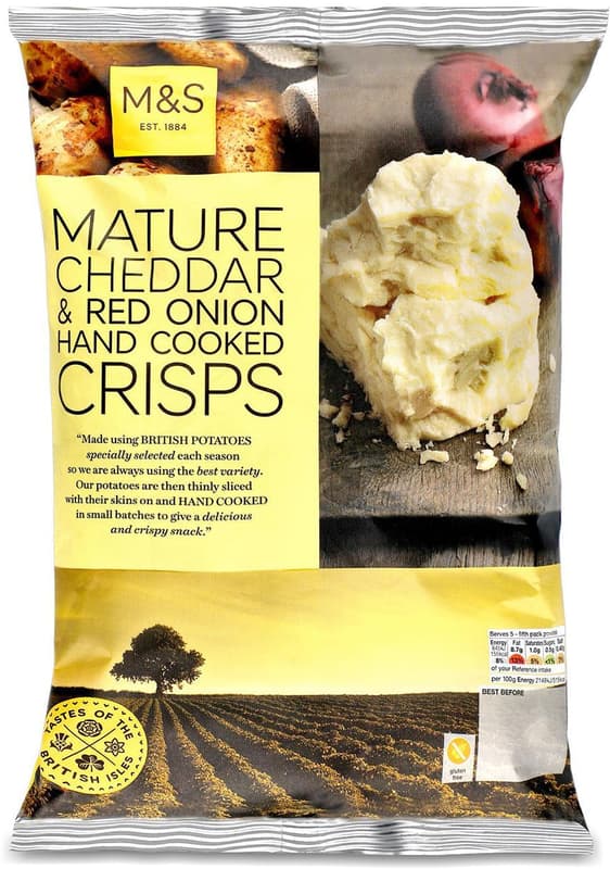 Marks & Spencer Hand Cooked Mature Cheddar Cheese & Red Onion Crisps