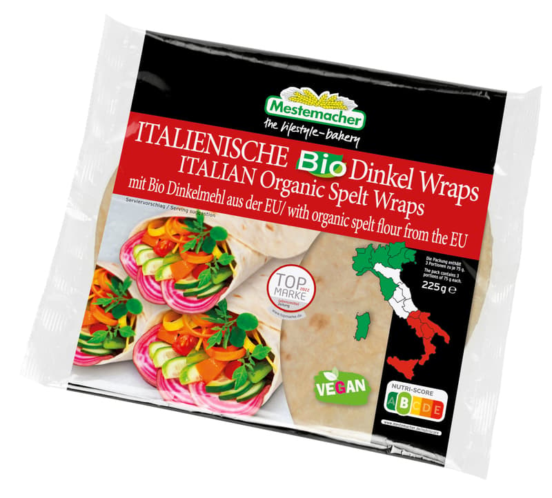 Mestemacher Italian Organic Spelt Wraps 20cm