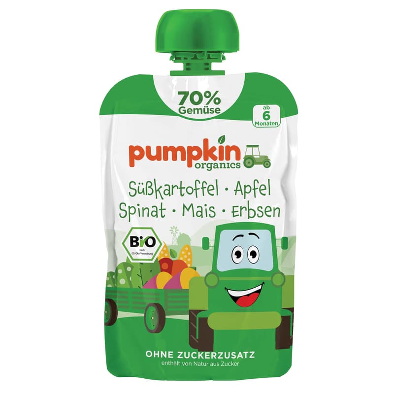 Pumpkin Organics - Organic vegetable squash sweet potato, apple, spinach, corn, peas