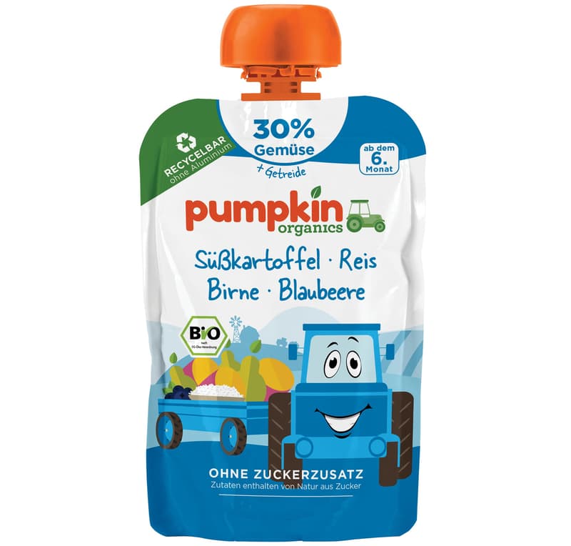 Pumpkin Organics - Organic vegetable cereal squash sweet potato, pear, blueberry, rice