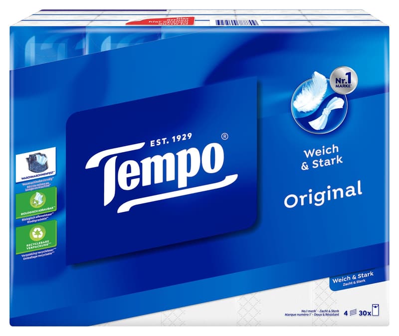 Tempo Original Taschentücher, samtig weich, 3 in 1