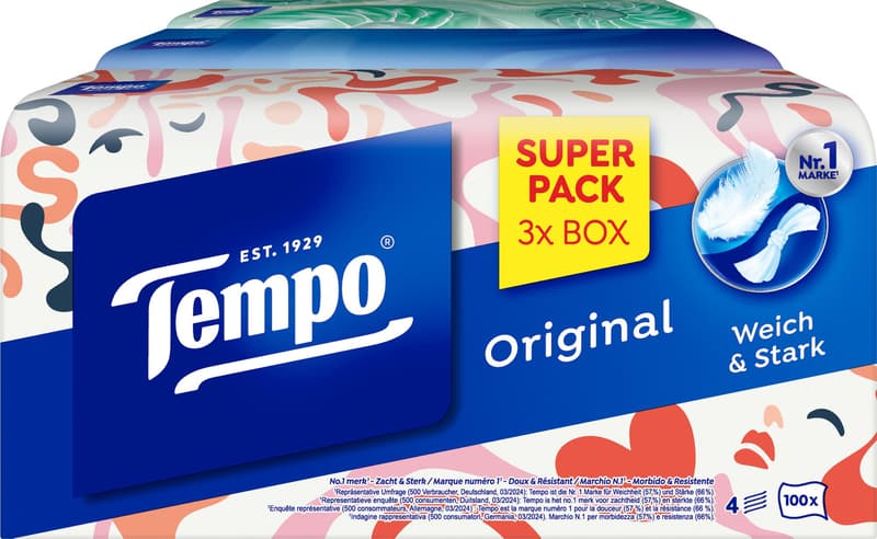 Tempo Taschentücher Trio Box