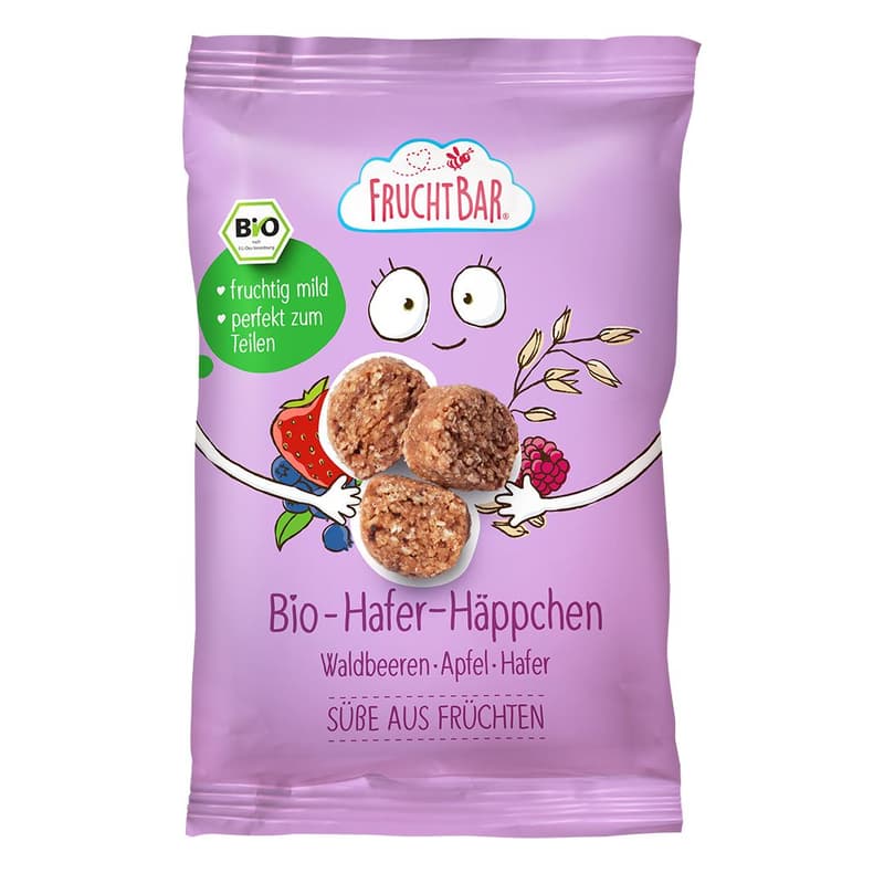 FruchtBar Organic Oat Bites wild berries, apple, oats
