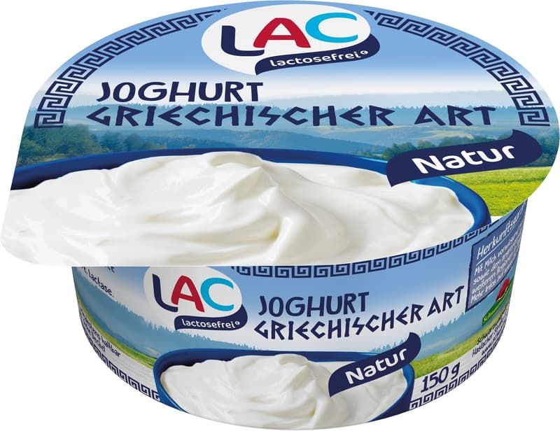 LAC Yoghurt Greek Style 9% Fat, Lactose-free*, plain 8 x 150 g