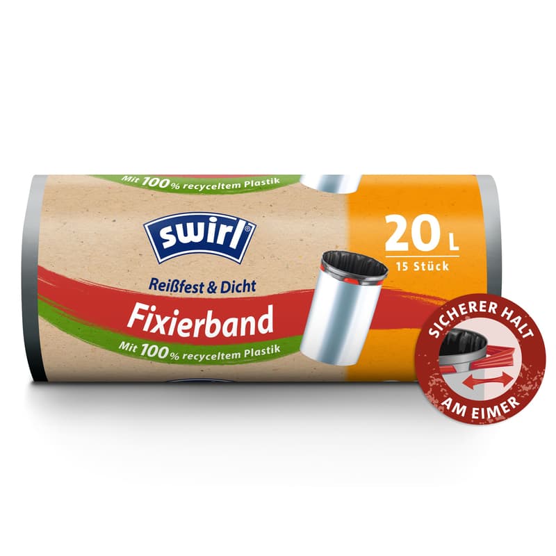 Swirl 20 l Fixierband-Müllbeutel Reißfest & Dicht