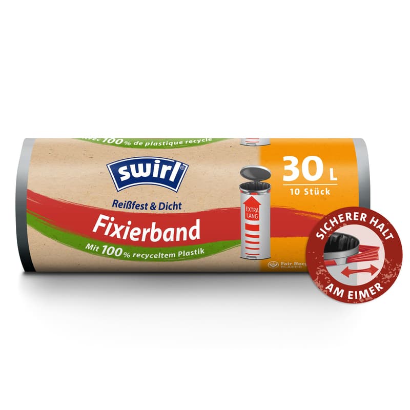 Swirl 30 l Fixierband-Müllbeutel XL Reißfest & Dicht