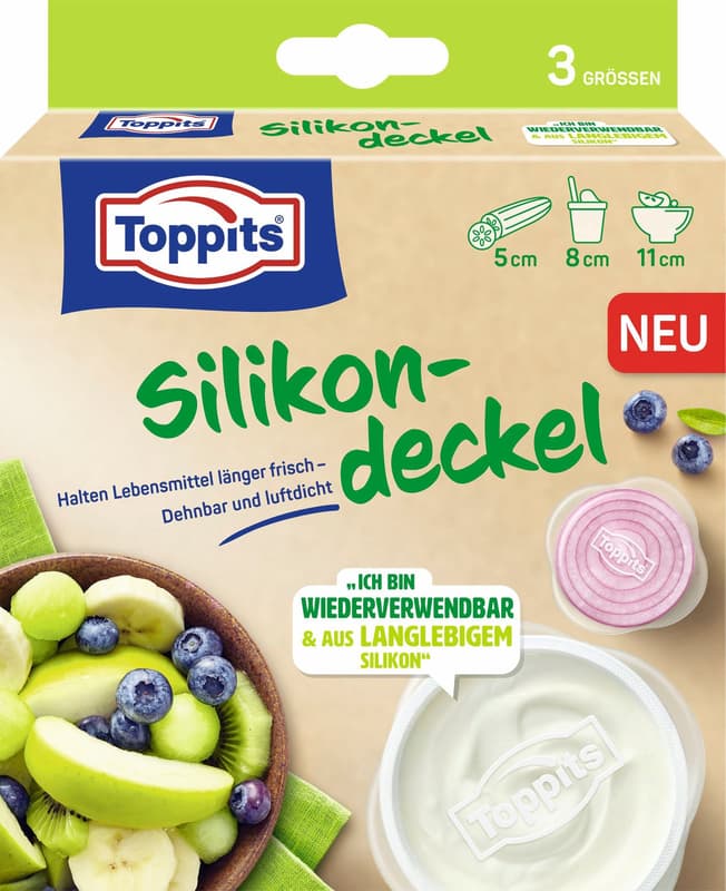 Toppits Silikondeckel 5, 8, 11 cm