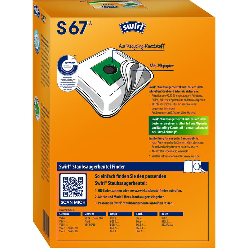 Swirl S 67 EcoPor® for Siemens/Bosch
