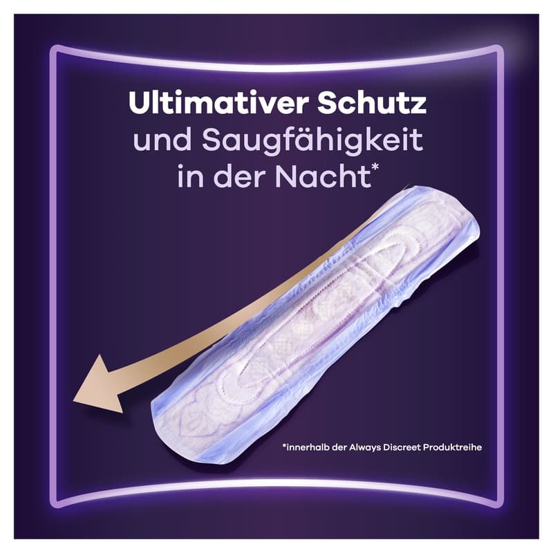 Always Discreet Incontinence Pads For Women Ultimate Night 20 pieces