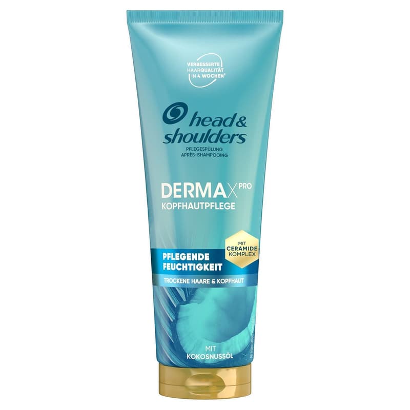 Head & Shoulders DermaXPro Pflegende Feuchtigkeit Leichte Spülung mit Kokosöl und Ceramide-Komplex für Trockene Kopfhaut