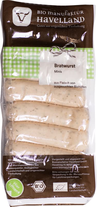 Biomanufaktur Havelland BIO Bratwurst Minis