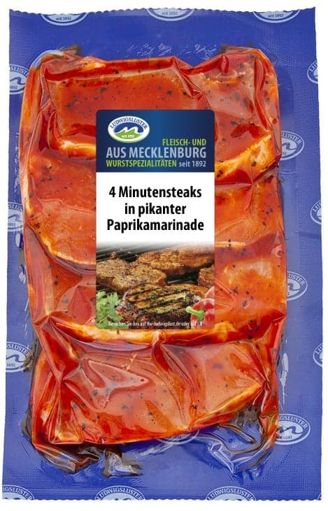 Ludwigsluster Schweineminutensteaks Paprika