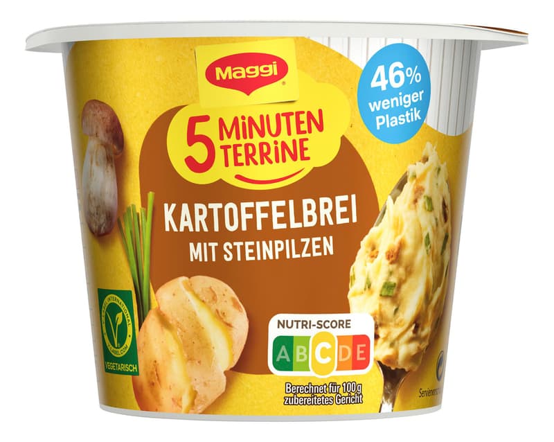 MAGGI 5 Minuten Terrine Kartoffelbrei mit Steinpilzen