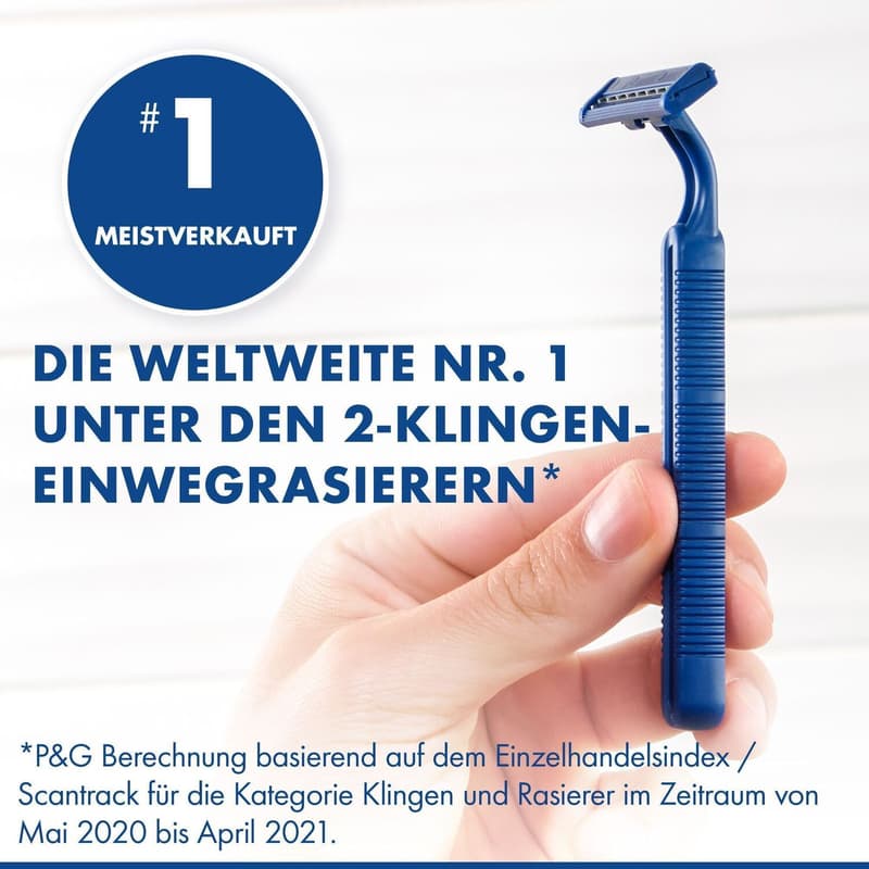 Gillette Blue II  Einwegrasierer x10, Mit 2 ultrascharfen, platinbeschichteten Klingen, 10er-Pack