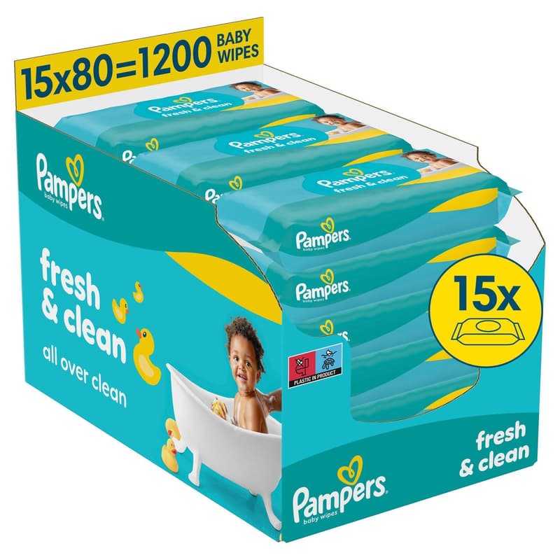 Pampers Fresh Clean Wipes 15-pack
