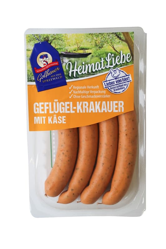 Poultry Krakauer Sausage with Cheese in Natural Casing