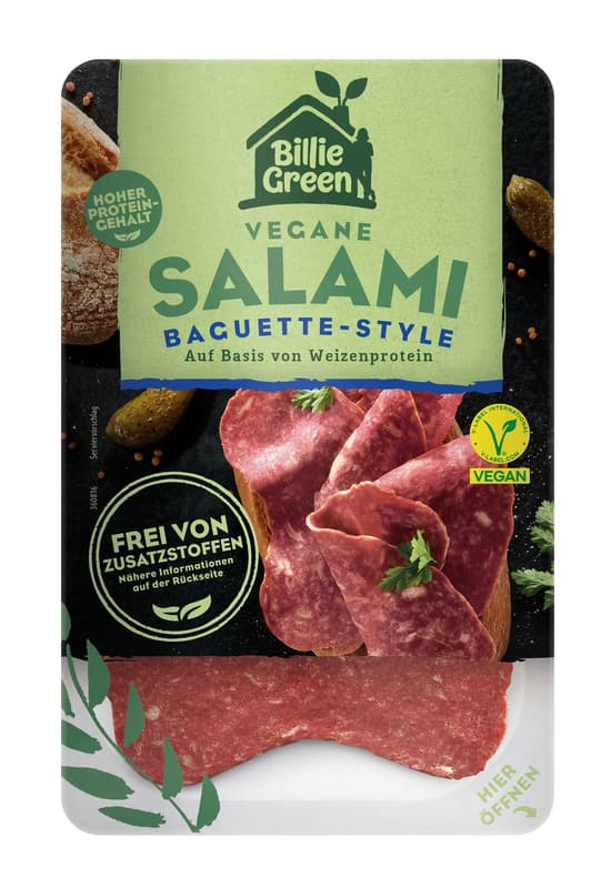 Billie Green Baguette Salami Style VEGAN