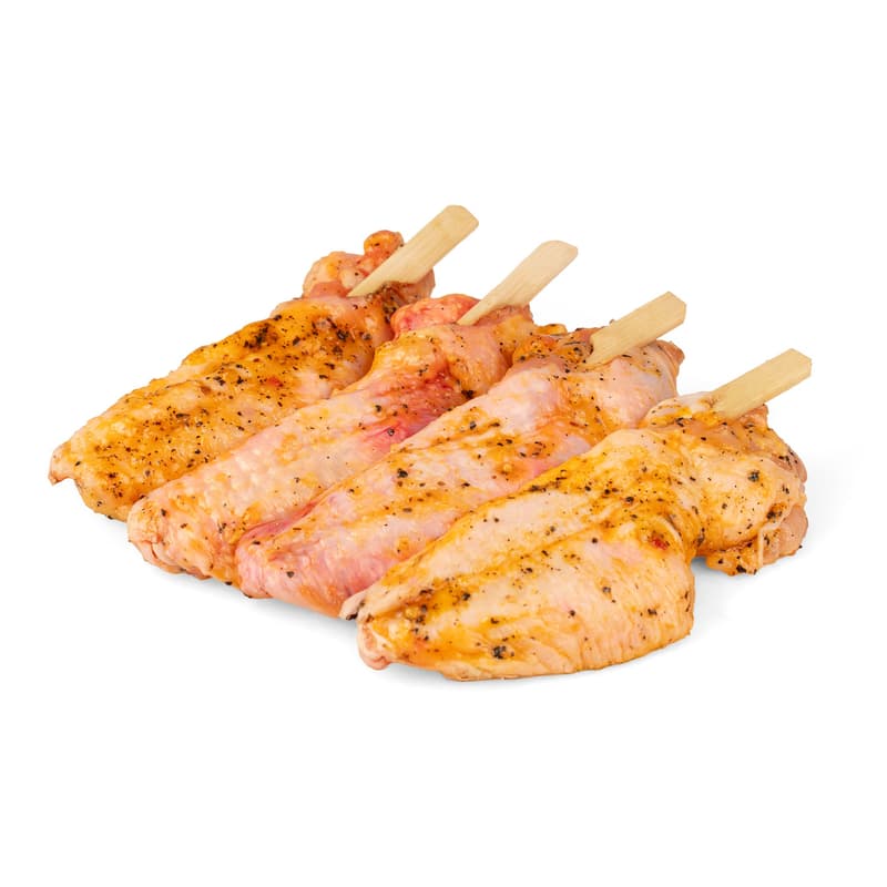 Traditionsgeflügel Hähnchen Flügel Spieß mariniert Trüffel