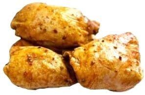 Traditionsgeflügel Hähnchen Keulensteak mariniert Curry