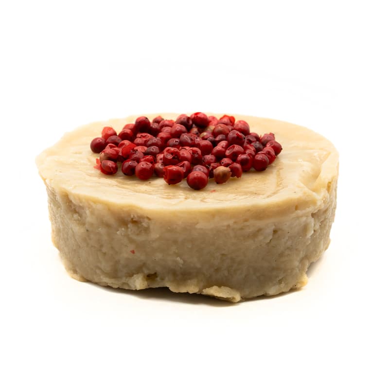 Jane's Cheeze Mont Brequin mit Trüffelöl und rosa Pfefferbeeren VEGAN