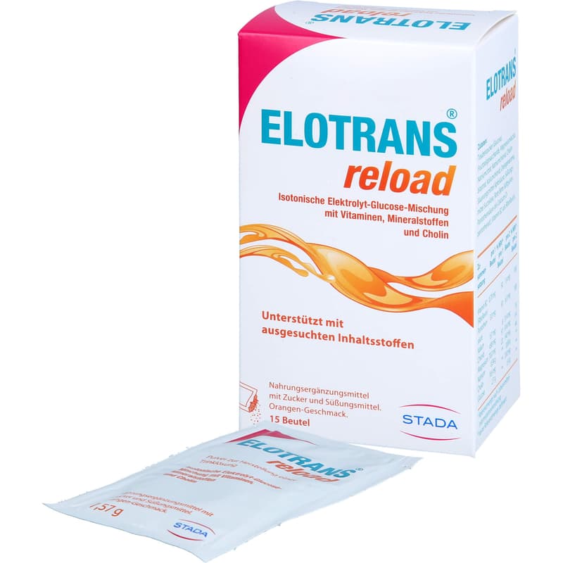 ELOTRANS reload electrolyte powder with vitamins bottle