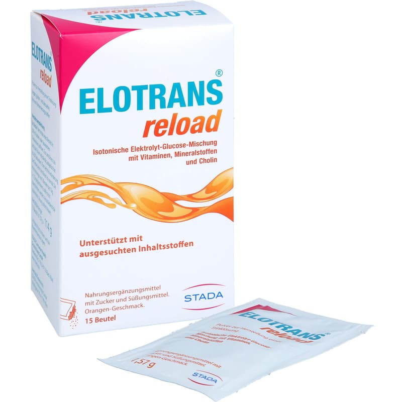 ELOTRANS reload electrolyte powder with vitamins bottle