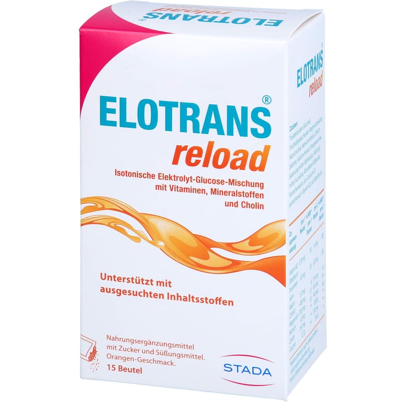 ELOTRANS reload electrolyte powder with vitamins bottle