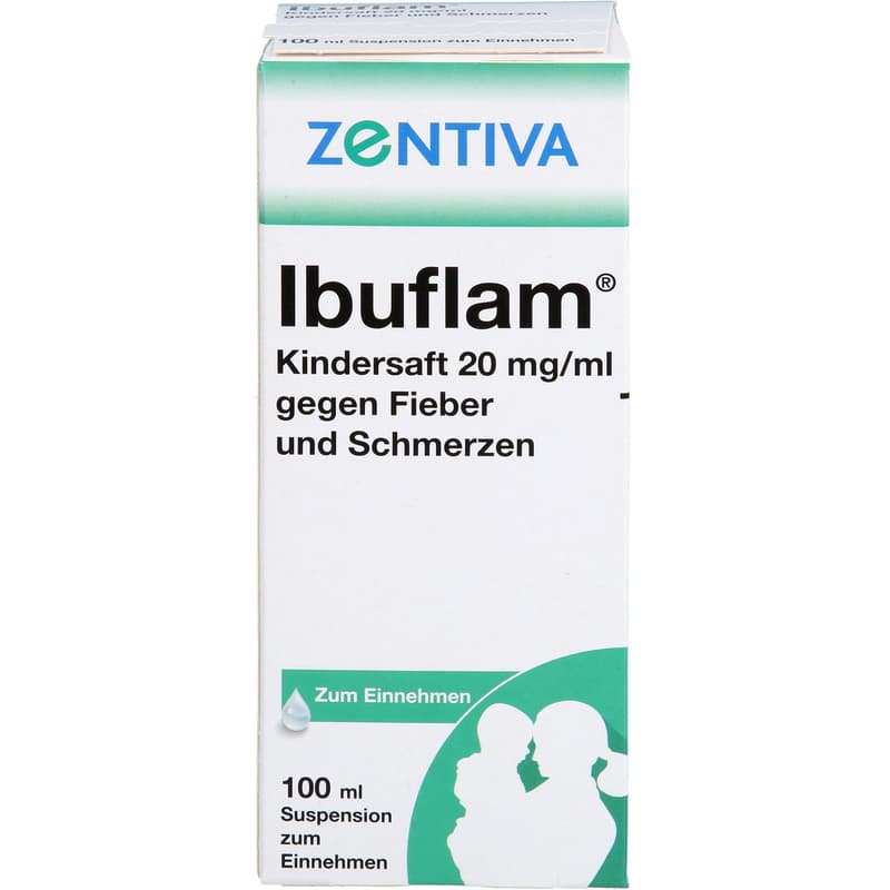 IBUFLAM children's syrup 20mg/ml for fever and pain.