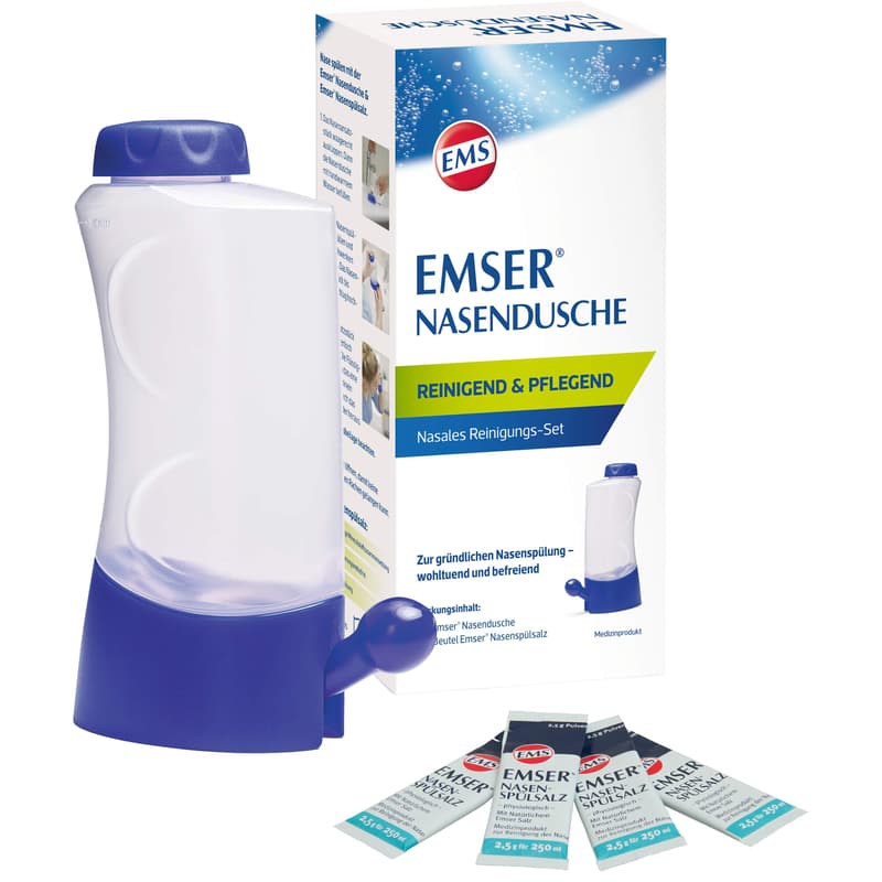 EMSER nasal douche with 4 sachets of nasal rinse salt