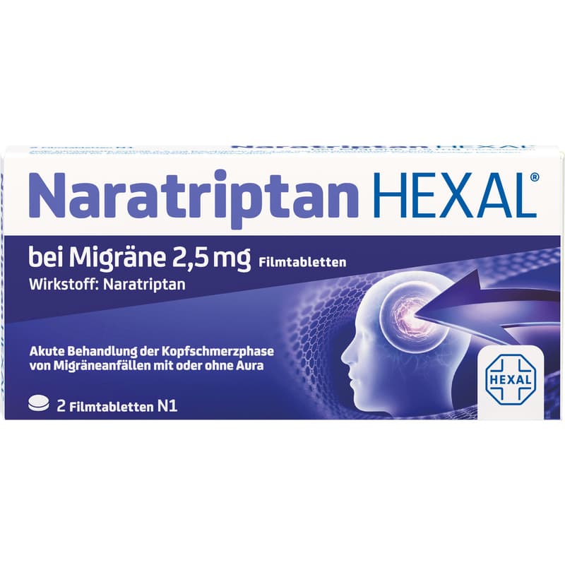 NARATRIPTAN HEXAL bei Migräne 2,5 mg Filmtabletten